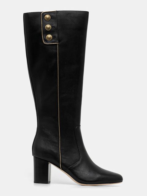 Lauren Ralph Lauren kozaki skórzane Kenndi Tl Hl damskie kolor czarny na słupku 802980067001 - zdjęcie produktu nr 2