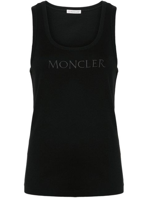 Moncler logo-embroidered tank top - Black - zdjęcie produktu nr 1