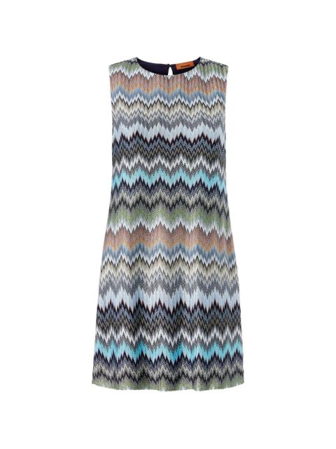 Missoni chevron-pattern sleeveless mini dress - Blue - zdjęcie produktu nr 1