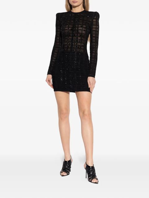 Balmain beaded checked dress - Black - zdjęcie produktu nr 2