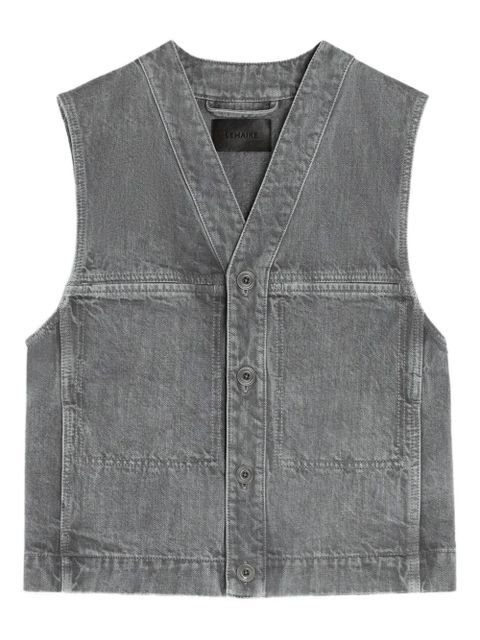 LEMAIRE button-fastening denim gilet - Grey - zdjęcie produktu nr 1