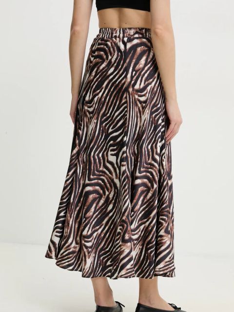 Answear.LAB spódnica kolor brązowy maxi rozkloszowana