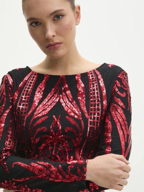 Answear.LAB sukienka kolor czerwony mini dopasowana