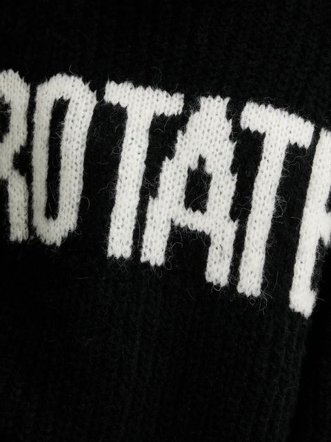 Rotate sweter z dodatkiem wełny damski kolor czarny ciepły 114910100