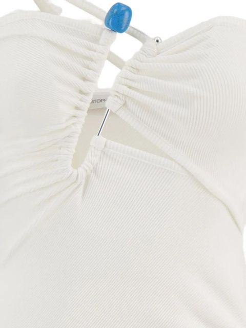 Christopher Esber Crystal Pin Cutaway Cami maxi dress - White