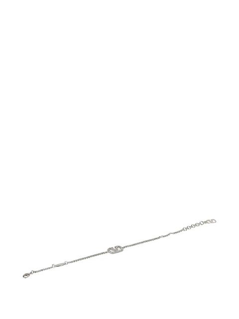 Valentino Garavani VLogo Signature crystal-embellished bracelet - Silver