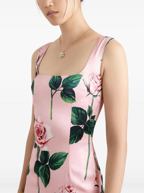 Dolce & Gabbana floral-print midi dress - Pink