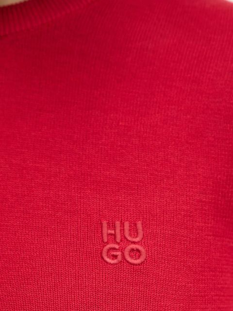 HUGO sweter bawełniany kolor czerwony lekki 50514296