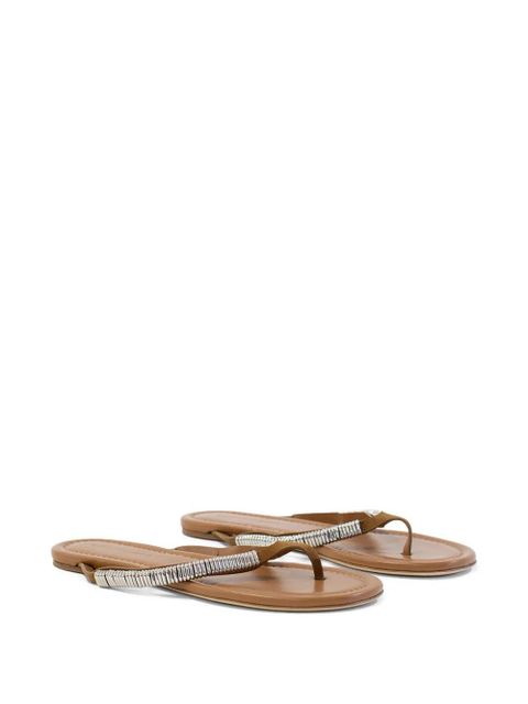 Christopher Esber Frida pierced suede flat sandals - Brown - zdjęcie produktu nr 2