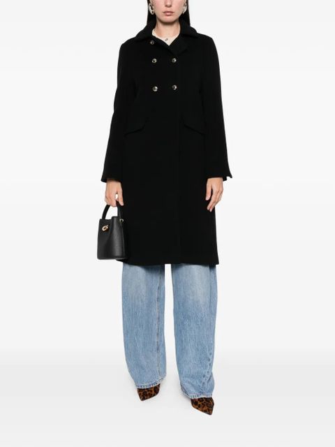 Maje buttoned double-breasted coat - Black