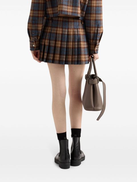 Prada checked wool mini skirt - Brown