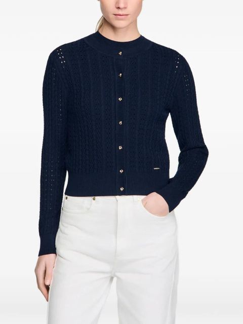 SANDRO button-fastening cardigan - Blue