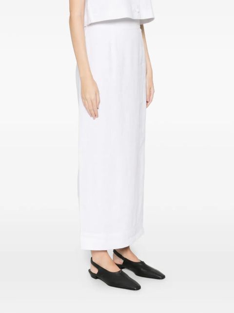 Posse Emma tailored long pencil Skirt - White