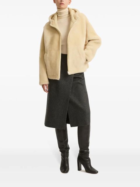 Yves Salomon hooded shearling jacket - Neutrals - zdjęcie produktu nr 2