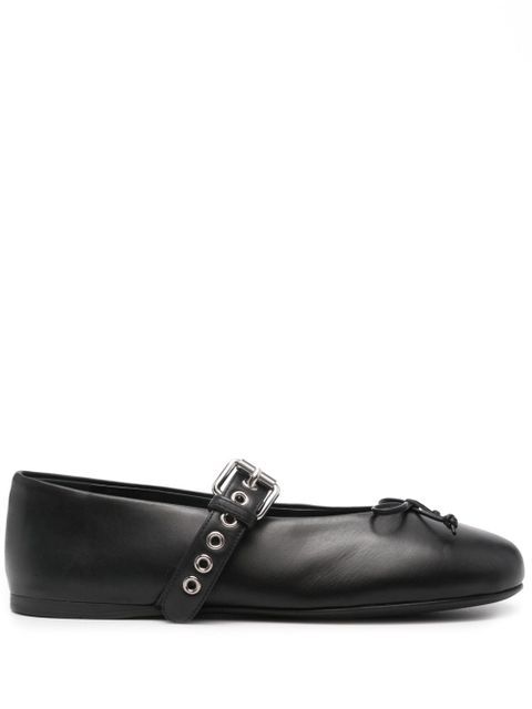 Miu Miu leather ballerina shoes - Black - zdjęcie produktu nr 1