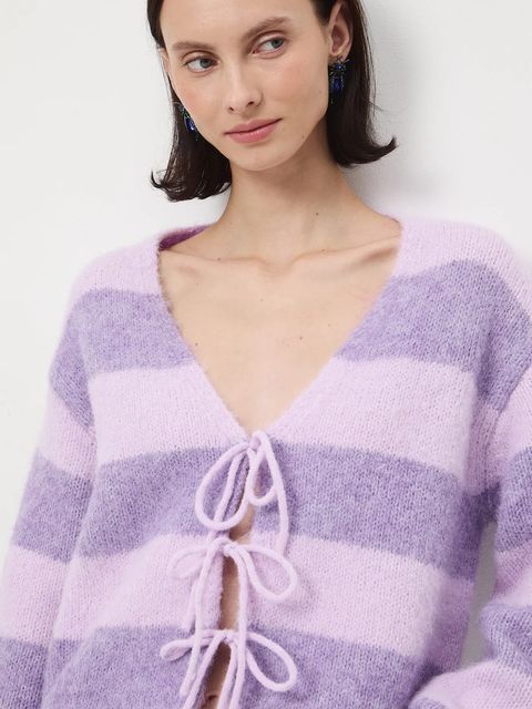 Medicine kardigan damskie kolor fioletowy ciepły