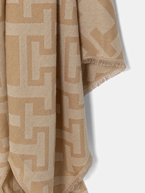 Tommy Hilfiger szalik z dodatkiem wełny damski kolor beżowy wzorzysty AW0AW18051