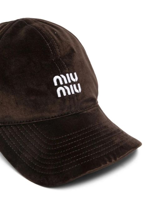 Miu Miu velvet cap - Brown