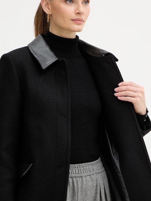 Morgan płaszcz z dodatkiem wełny kolor czarny GBALI