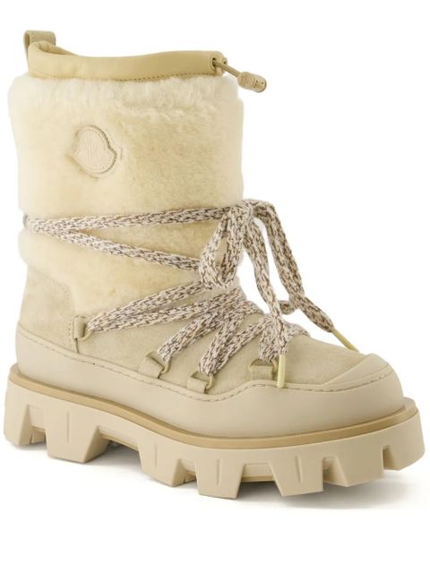 Moncler Peak Après shearling lace-up ankle boots - Neutrals - zdjęcie produktu nr 1