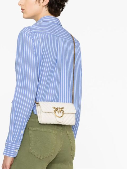 PINKO Love One quilted shoulder bag - White