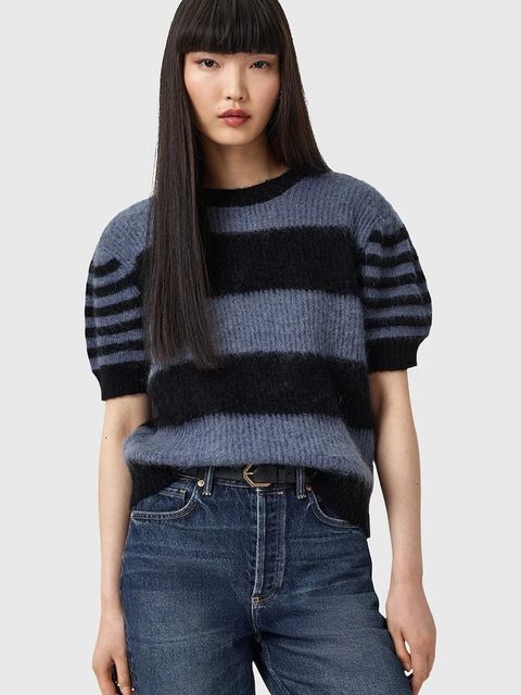 AllSaints sweter z dodatkiem wełny CLEM damski kolor czarny W015KD - zdjęcie produktu nr 1