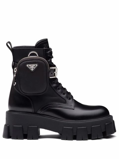 Prada Monolith leather boots - Black - zdjęcie produktu nr 1