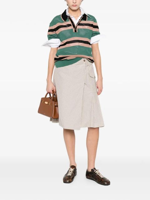 Miu Miu check-pattern midi skirt - Neutrals - zdjęcie produktu nr 2