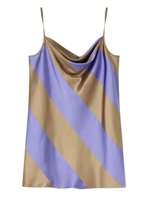 DRIES VAN NOTEN striped satin tank top - Brown - zdjęcie produktu nr 1