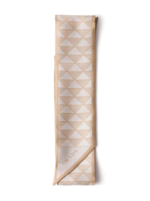 Prada printed silk scarf - Neutrals - zdjęcie produktu nr 1
