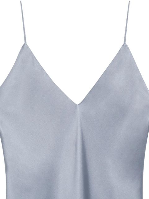 ANINE BING Ellen V-neck silk top - Grey