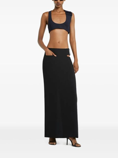 Courrèges cut-out detail maxi skirt - Black