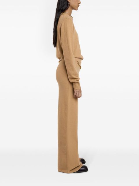Rabanne belted knit trousers - Neutrals