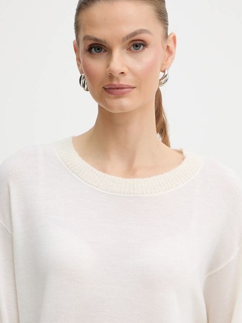 Armani Exchange sweter wełniany damski kolor beżowy lekki XW000772 AF16602 - zdjęcie produktu nr 2