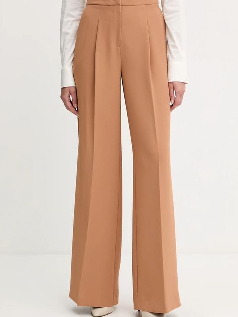 Twinset spodnie damskie kolor brązowy szerokie high waist 252TP2284 - zdjęcie produktu nr 1