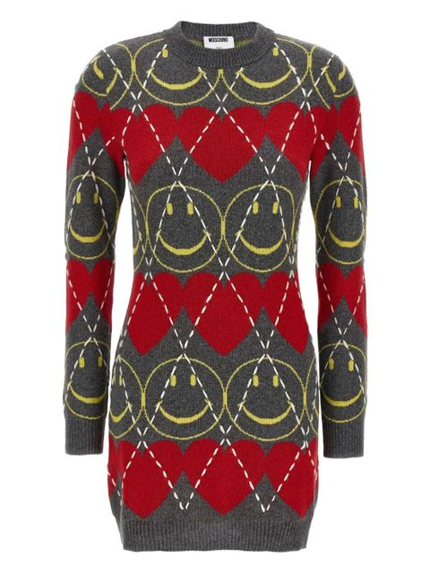 Moschino Smiley® argyle-pattern dress - Grey - zdjęcie produktu nr 1
