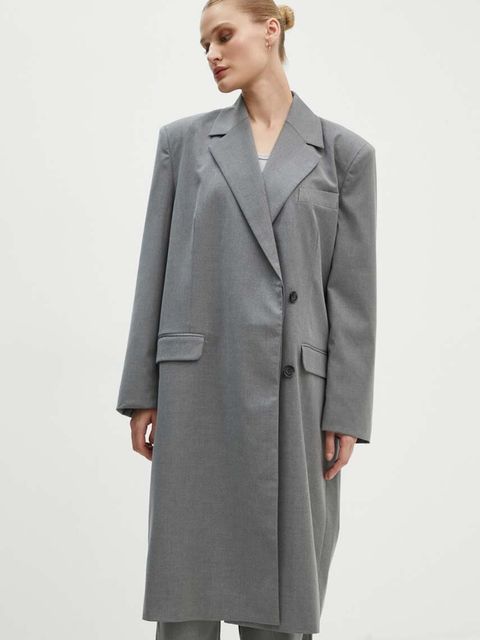 2NDDAY płaszcz 2ND Toretto - Classic Tailori damski kolor szary przejściowy 2244110169 - zdjęcie produktu nr 1