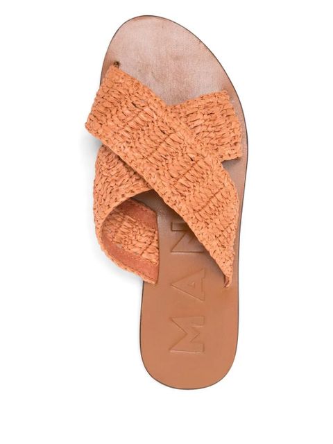 Manebi raffia flats - Orange
