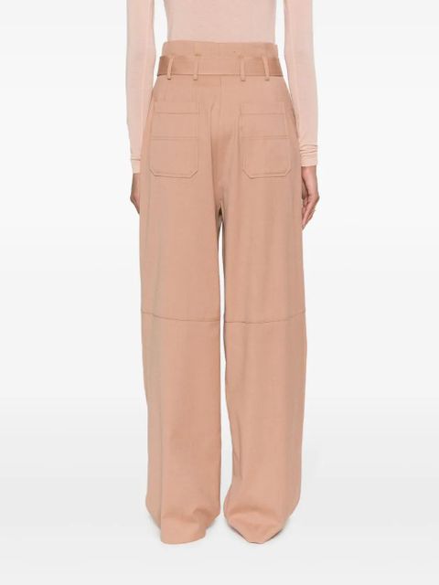 PINKO belted flannel trousers - Neutrals