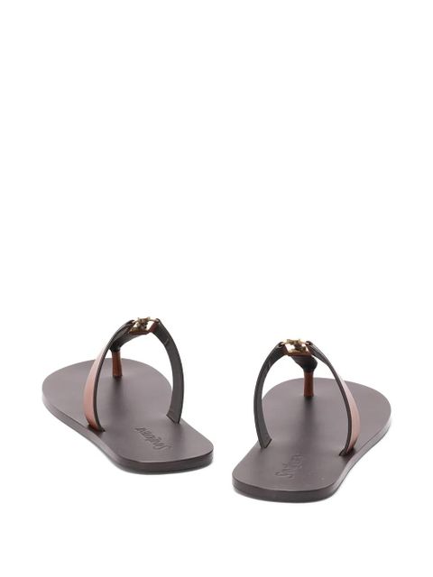 Saint Laurent Babylone logo leather sandals - Brown - zdjęcie produktu nr 2