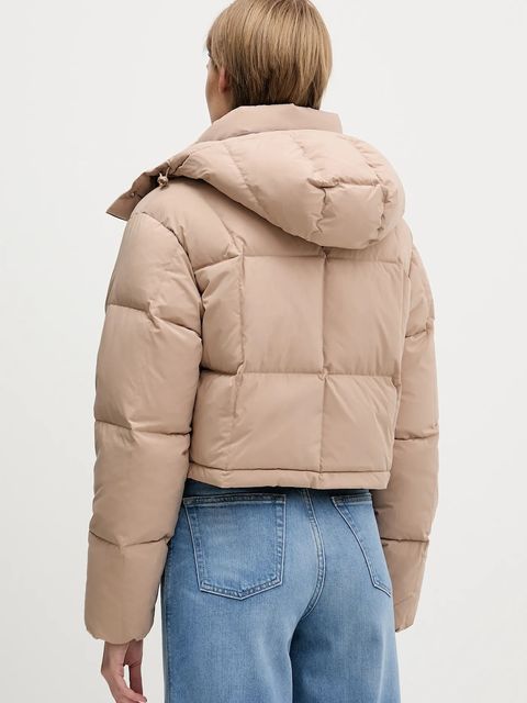 Tommy Jeans kurtka puchowa kolor beżowy zimowa oversize DW0DW21624