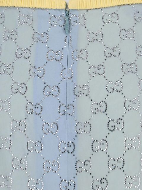 Gucci crystal trim midi skirt - Blue