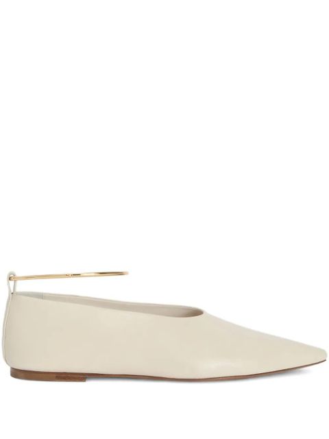 Jil Sander pointed-toe metal-detail ballerina - White - zdjęcie produktu nr 1