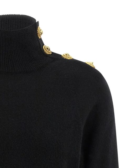 Balmain coin-button high-neck sweater - Black
