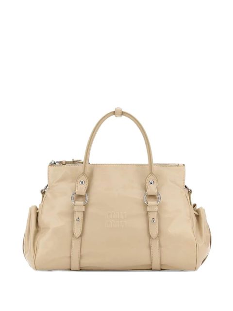 Miu Miu buckled leather tote bag - Neutrals - zdjęcie produktu nr 1