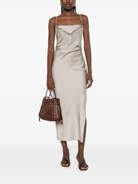 Nanushka Rachana fringe slip midi dress - Neutrals - zdjęcie produktu nr 2