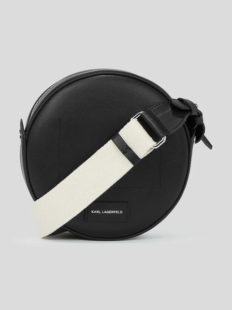 Karl Lagerfeld torebka skórzana K/CIRCLE kolor czarny A3W30059