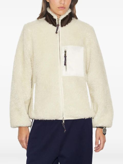 Tory Burch fleece colourblock jacket - Neutrals