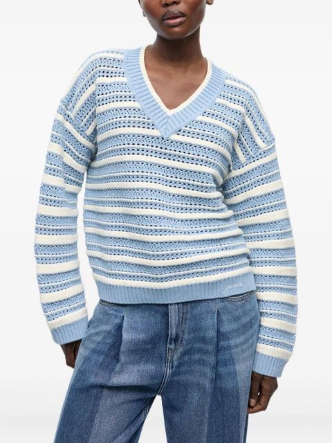 GANNI striped sweater - Blue