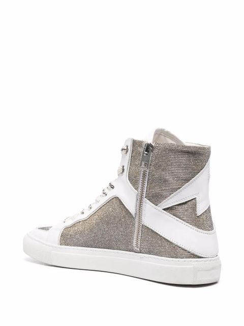 Zadig&Voltaire flash-detail glitter sneakers - White